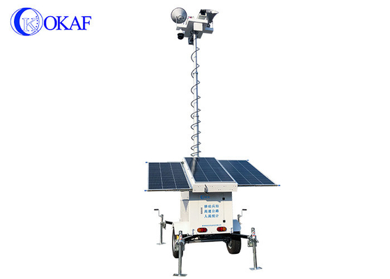 3 - gente mobile del rimorchio di sicurezza della sentinella 10m che conta la torre di sorveglianza del CCTV di 1080P 4G GPS